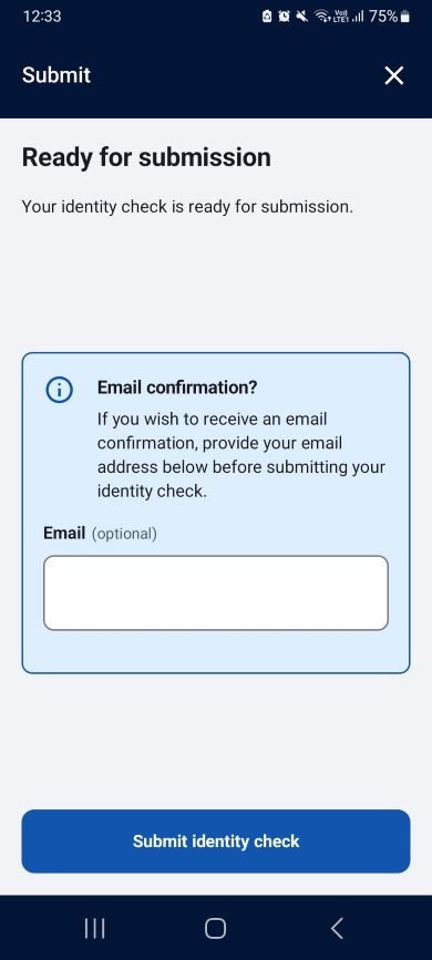 Step 5 - Submit your identity check - Australian Immi App